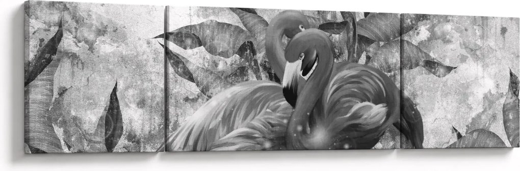 Obraz - Graffiti z flamingami (170x50 cm)
