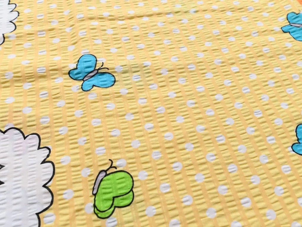 PrzytulneMieszkanie.pl PrzytulneMieszkanie.pl Pościel z kory do łóżeczka OWCZKI żółte Rozmiar pościeli: 45 x 65 cm | 90 x 135 cm