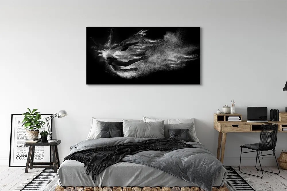 Obraz na płótnie Baletnica w Dymie na Szarym Tle