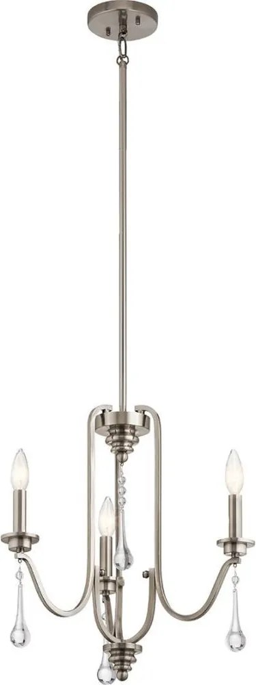Quintiesse QN-KARLEE3 - Żyrandol na pręcie KARLEE 3xE14/60W/230V matowy chrom