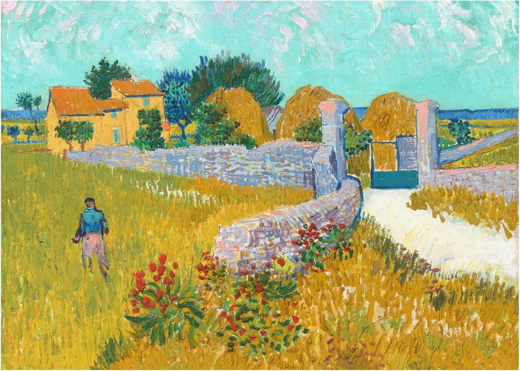 Obraz na szkle - Vincent van Gogh, Farmhouse in Provence, reprodukcje (70x50 cm)