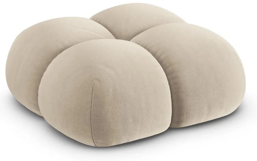 Beżowy aksamitny podnóżek Loretto – Cosmopolitan Design