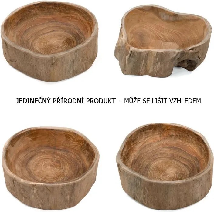 Dekoracyjna okrągła drewniana miska DALB