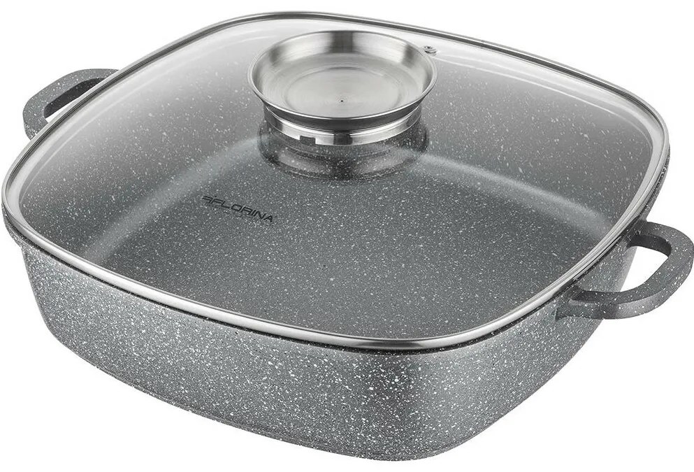 Florina Aluminiowa brytfanna z pokrywką aromatyzującą Lava 3,5 l, 28 × 28 × 7,5 cm