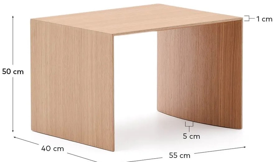 Stolik w dekorze dębu 40x55 cm Litto – Kave Home