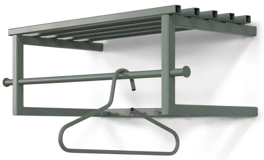 Zielonoszary metalowy wieszak ścienny z półką Marco – Spinder Design