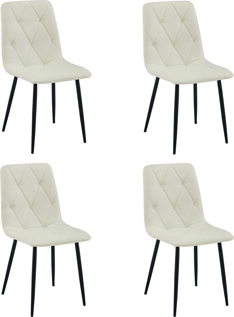 Kremowe krzesło do kuchni LIBRA z czarnymi nogami