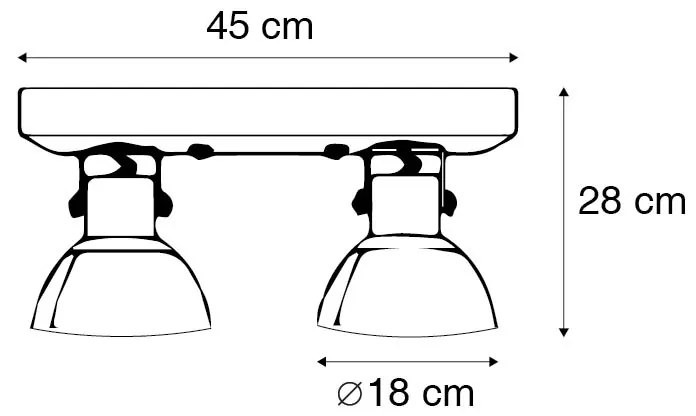 Plafon brązowy 2-światła z drewnem - Mangoes