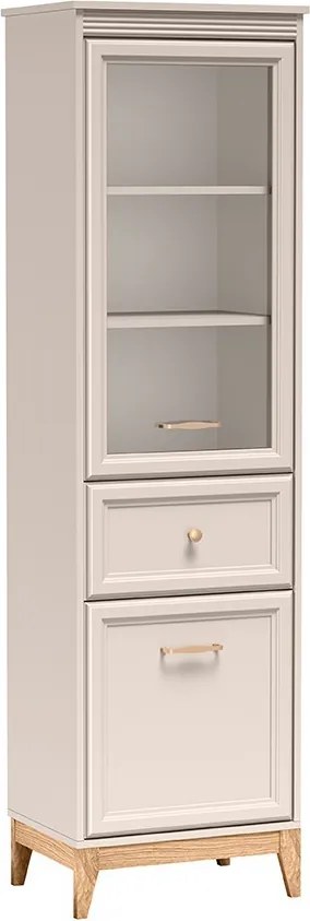 Witryna CUNEO 193 x 55 cm, Stojąca witryna do Salonu, Kaszmir