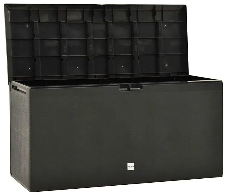 Prostokątna zamykana antracytowa skrzynia ogrodowa M1-F50