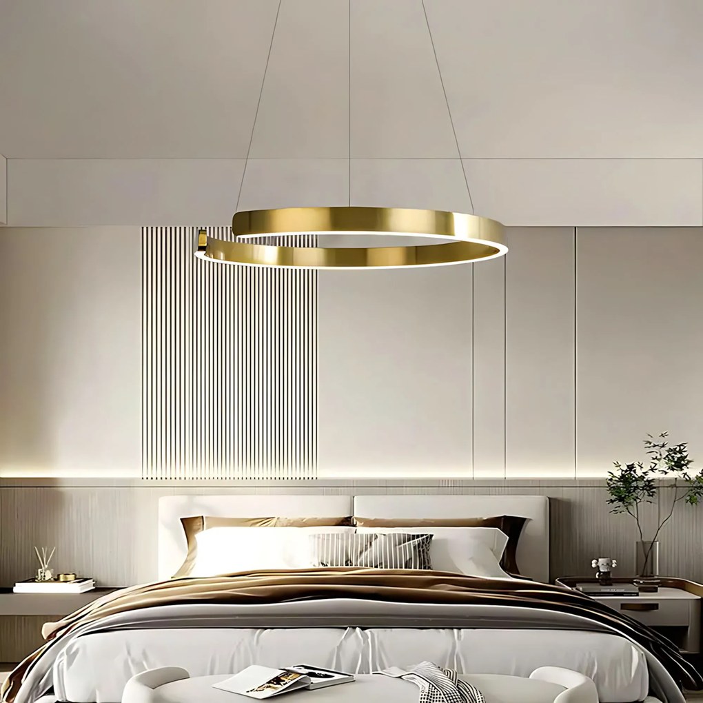 LAMPA WISZĄCA LED LHJ053-CP1 C ZŁOTA SZCZOTKOWANA 60CM