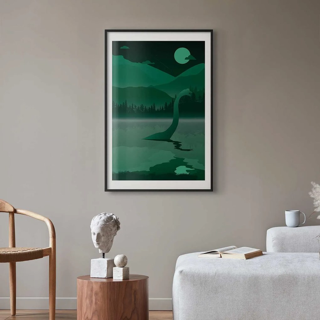 Plakat Loch Ness 21x30 cm z ramą czarną z marginesem ARTGEIST B