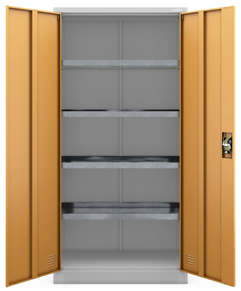 Szafa na chemikalia MARIA, 900 x 1850 x 400 mm, szaro-żółta