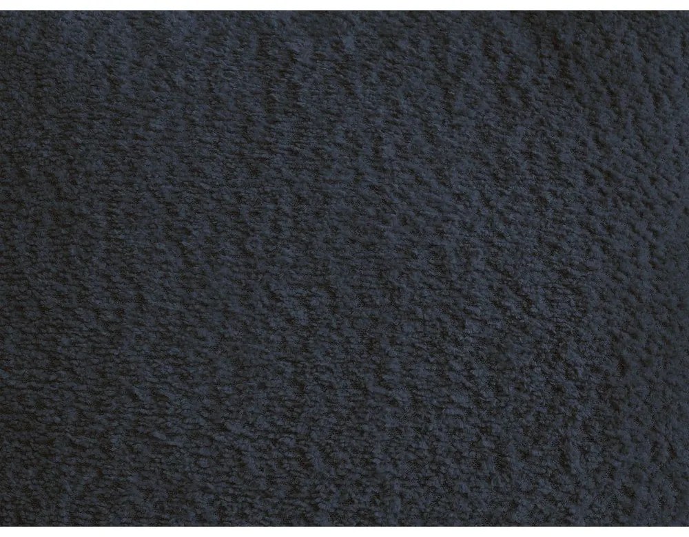 Niebieski rozkładany/ze schowkiem narożnik z materiału bouclé (prawostronny/z szezlongiem) Roxelane – Bobochic Paris