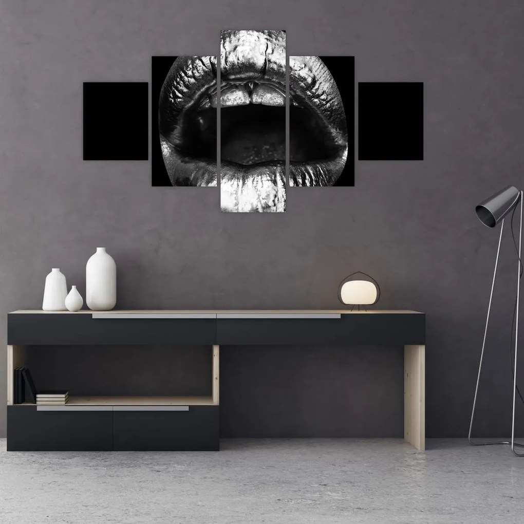 Obraz - Błyszczące usta (125x70 cm)