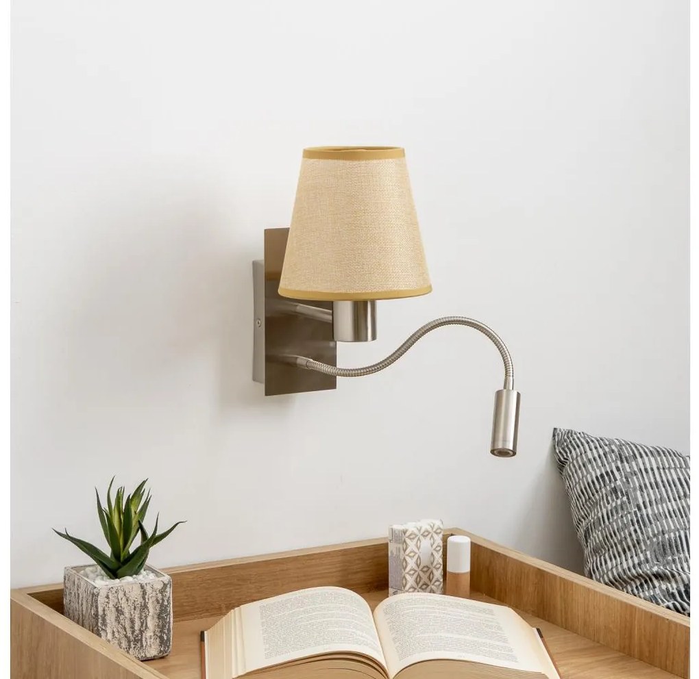 Brilagi - LED Kinkiet NUBILA 1xE27/25W/230V+LED/3W chrom/jasnobrązowy