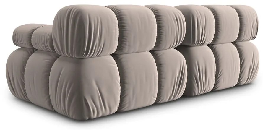 Jasnobrązowa aksamitna sofa modułowa 188 cm Bellis – Micadoni