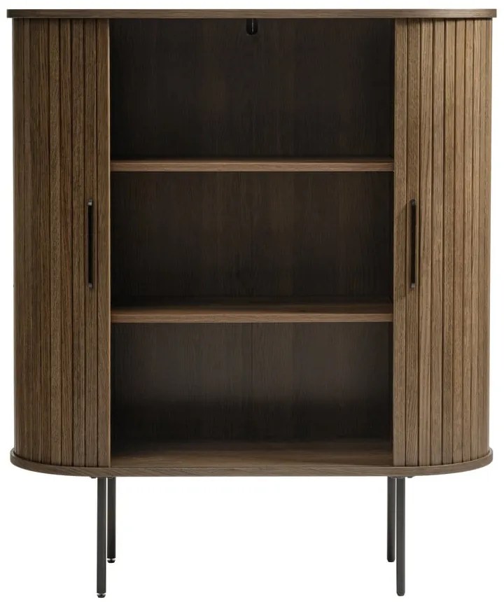 Brązowa szafka w dekorze dębu z drzwiami przesuwnymi 100x118 cm Nola – Unique Furniture