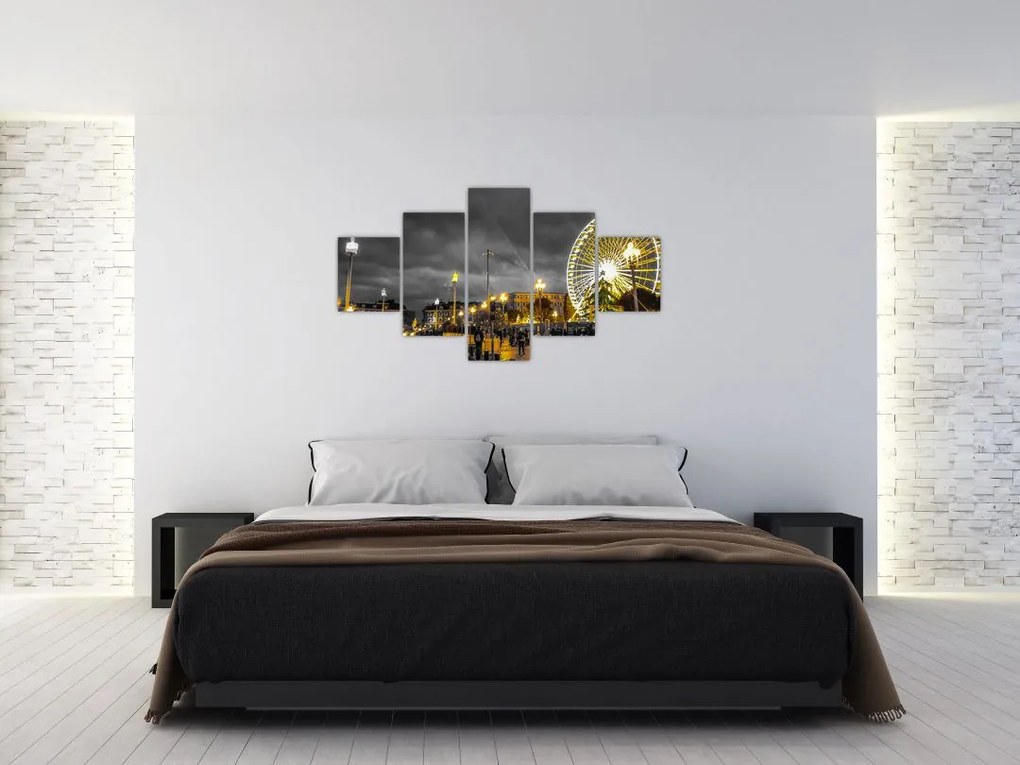 Obraz diabelskiego młyna o zmierzchu (125x70 cm)