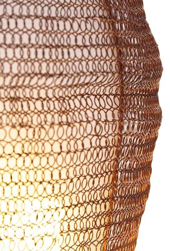 Orientalna lampa ścienna brązowa 45 cm - NidumKolonialny Oswietlenie wewnetrzne