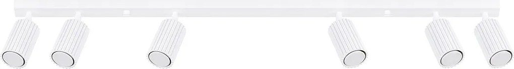 Lampa Sufitowa Minimalistyczny Karbon, Aluminium - 6 Źródło - L.117 X H.16.5 Cm - Biały