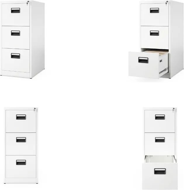 Metalowa szafka kartotekowa 46x62x102 cm Sara V3 biała