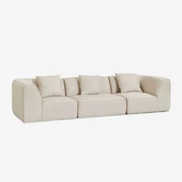 3-częściowa Modułowa Sofa Tapicerowana Cardea Bukla Kremowy Beż - Sklum