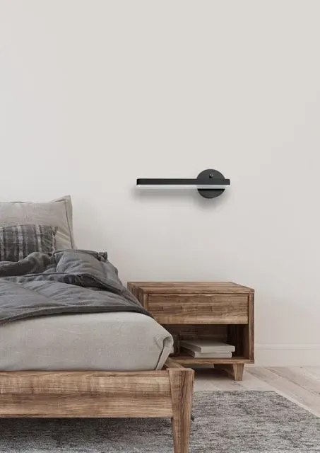 Czarny kinkiet led - K336-Pavos