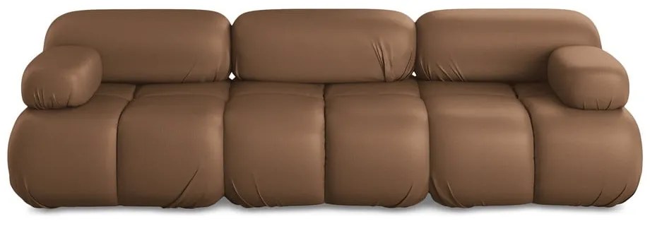 Brązowa sofa modułowa z imitacji skóry 285 cm Lokua – Makamii