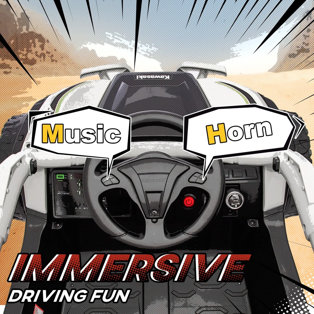 AIYAPLAY 12V Elektryczny pojazd terenowy dla dzieci, pilot, światła LED, muzyka, klakson, dla dzieci w wieku 3-8 lat, Szary