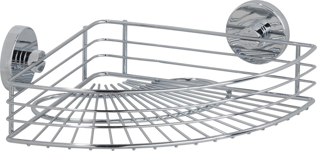 Narożna półka łazienkowa BARI, Vacuum-Loc - stal chromowana, WENKO