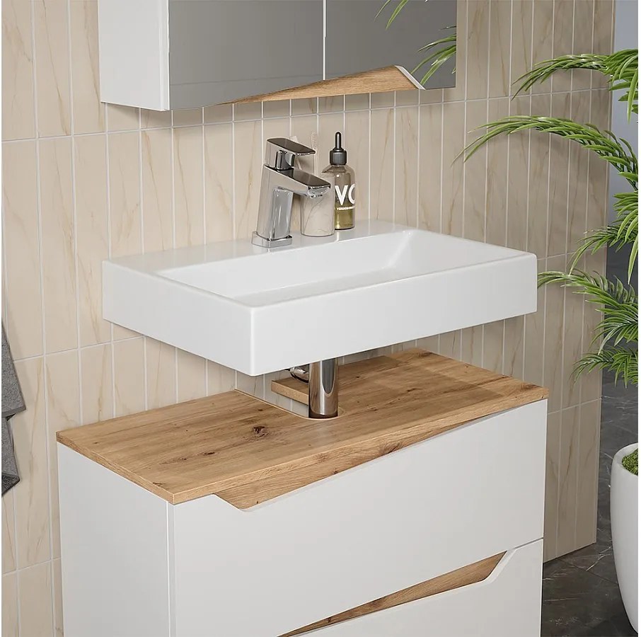 Szafka na wannę biały/artystyczny 80x35x57.5 marelle