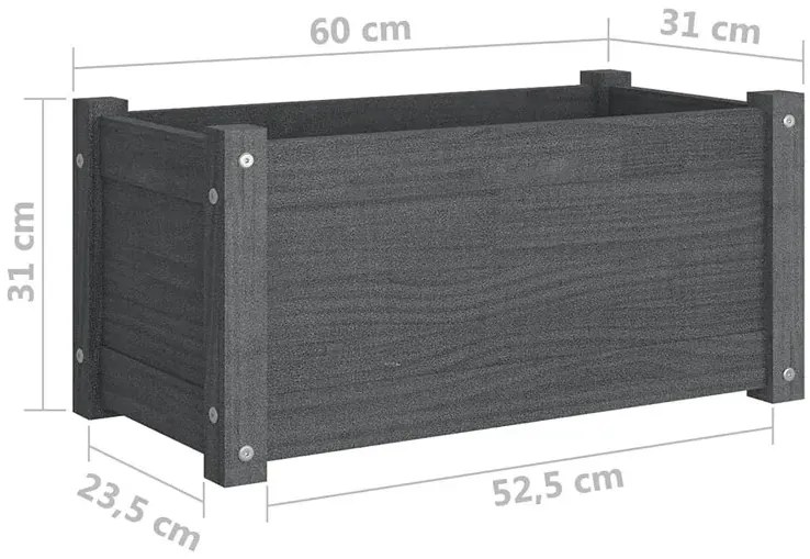 Szara prostokątna donica ogrodowa - Pexa