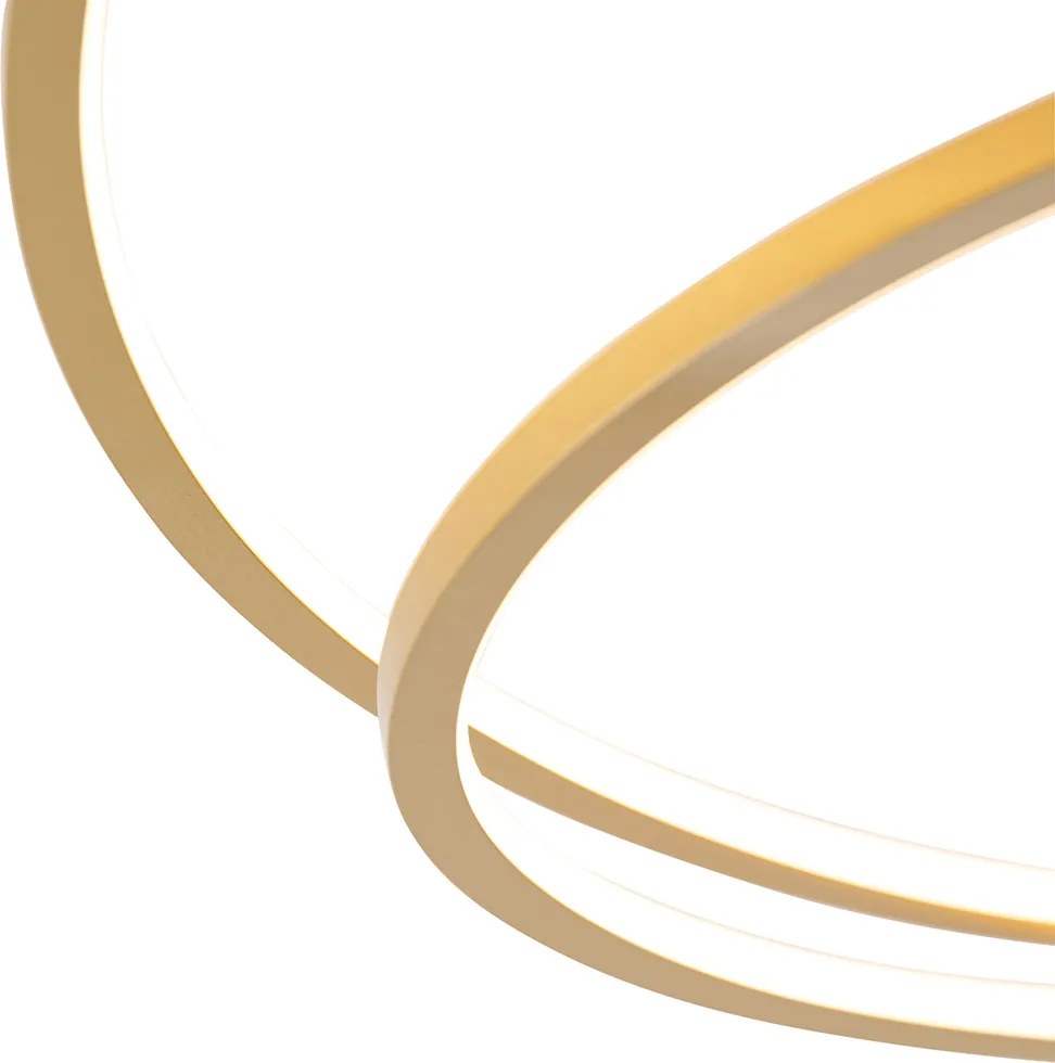 Złota lampa sufitowa 78 cm z wbudowanym LEDem 3-stopniowy ściemniacz - Rowin