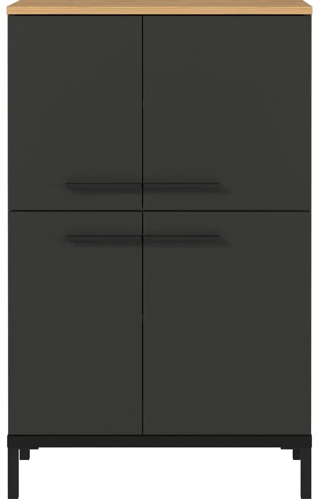 Ciemnoszara wysoka szafka łazienkowa w dekorze dębu 60x97 cm Yonkers – Germania