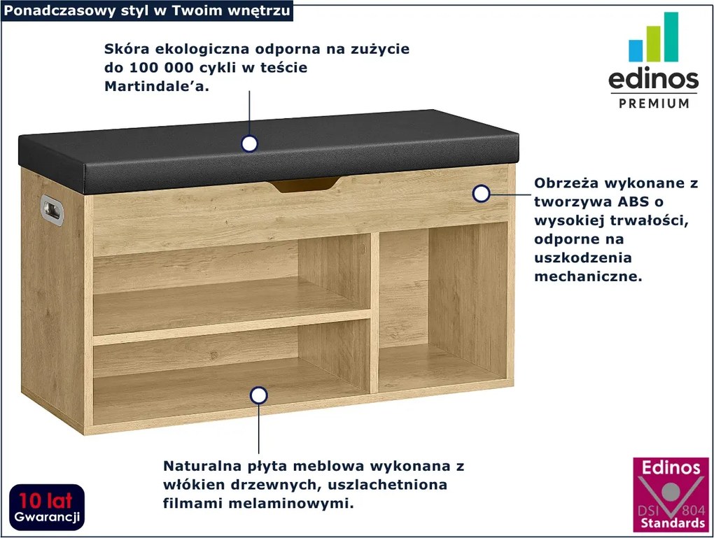 Siedzisko z szafką na buty dąb artisan A3-H86