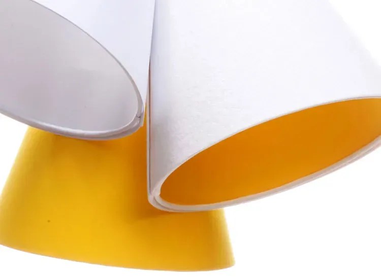 Biało-żółta lampa wisząca dzwonki dla dzieci H9-F64