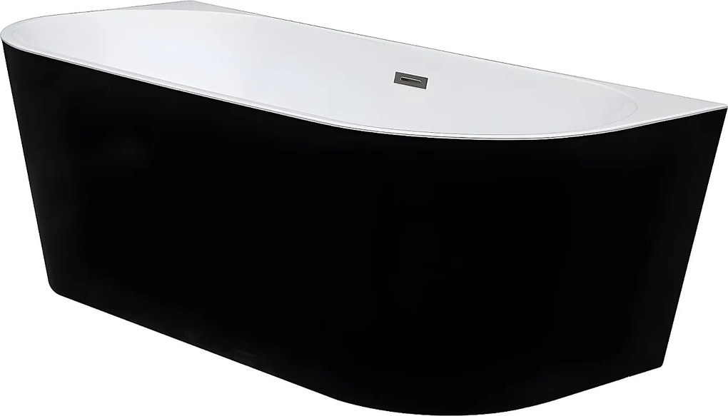 Wanna wolnostojąca przyścienna – DIVINA – 245 l – 170 × 75 × 58 cm – kolor czarny