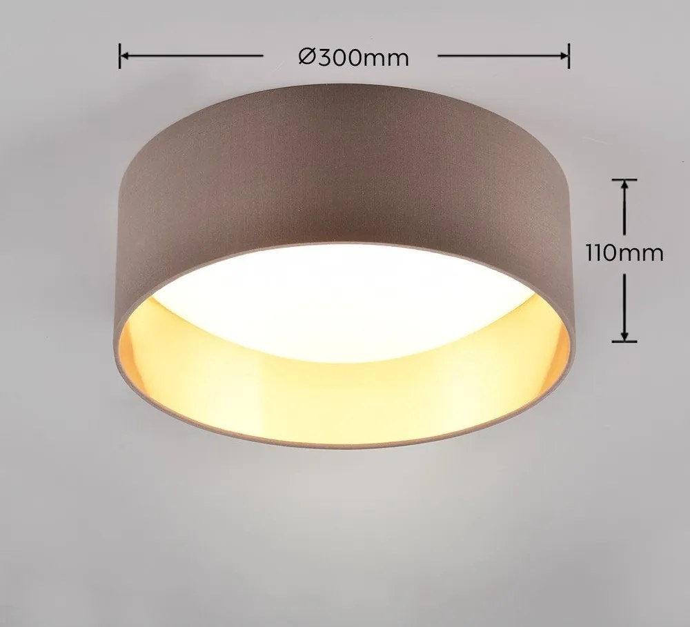 Jasnobrązowa lampa sufitowa LED ø 30 cm Locarno – Reality