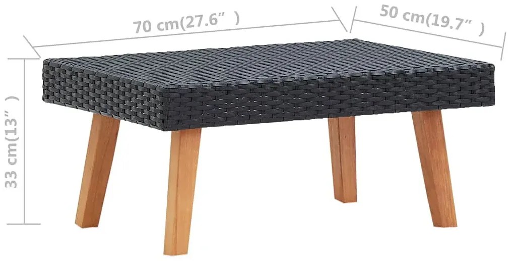 Minimalistyczny czarny stolik ogrodowy - Linder