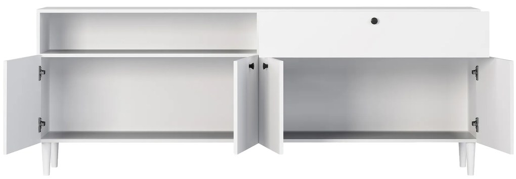 Komoda z szafkami i szufladą DULLUM 200x75cm, biała