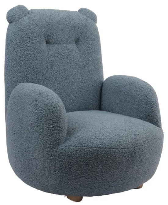 Niebieski fotel dziecięcy z materiału bouclé Rocky – Vipack