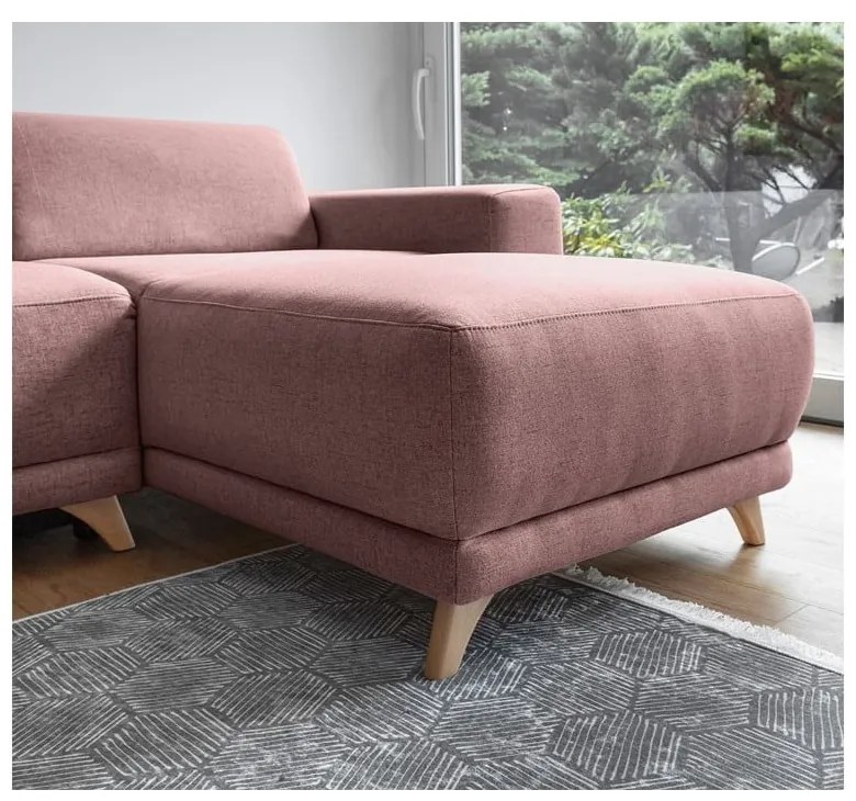 Różowy rozkładany/ze schowkiem narożnik Classy Sophie – Miuform