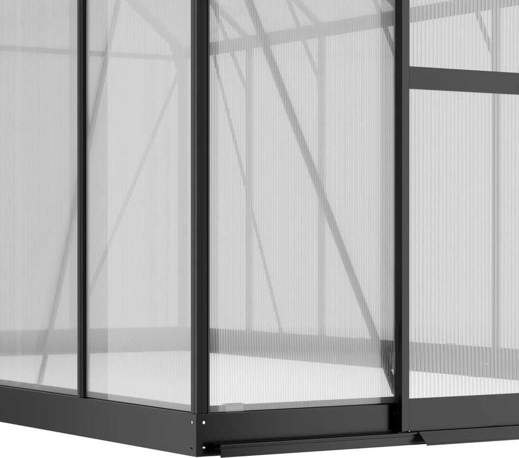 Szklarnia 245 x 305 x 606 cm, wzmocniona konstrukcja, poliwęglan 6 mm