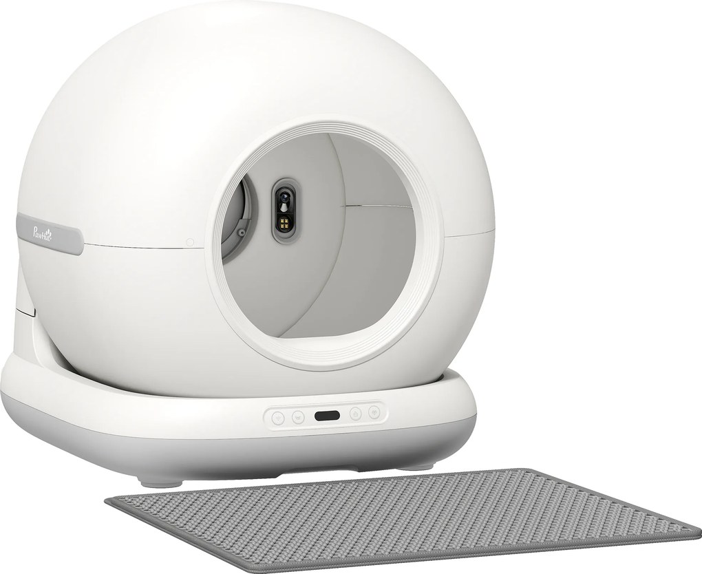 PawHut Samoczyszcząca kuweta, XL 72L, automatyczna kuweta z kamerą HD, sterowanie aplikacją, worki na odpady, dla kotów 1-12 kg | Aosom PL