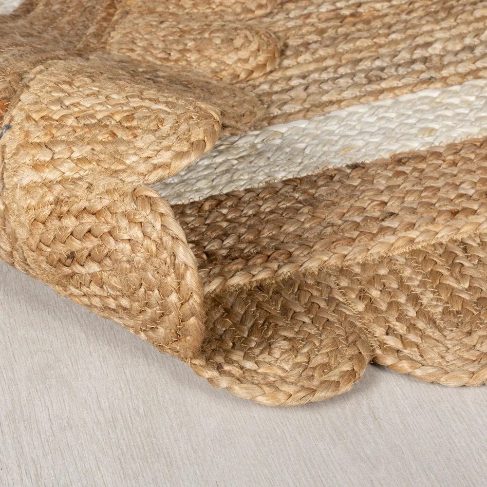 Dywan z juty tkany ręcznie w naturalnym kolorze/w kolorze kości słoniowej 200x290 cm Grace White – Flair Rugs