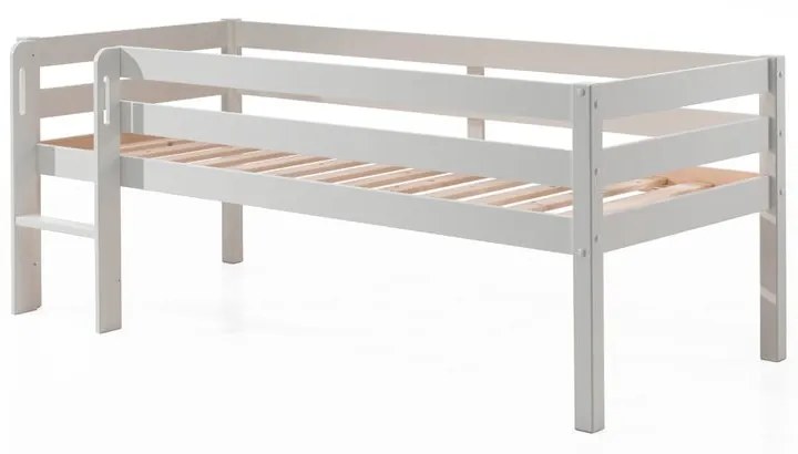 Białe podwyższone łóżko dziecięce Vipack Pino, 90x200 cm