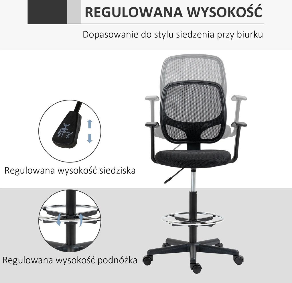 Vinsetto Krzesło Biurowe Obrotowe z Regulacją Wysokości Krzesło Gamingowe Fotel Biurowy | Aosom PL