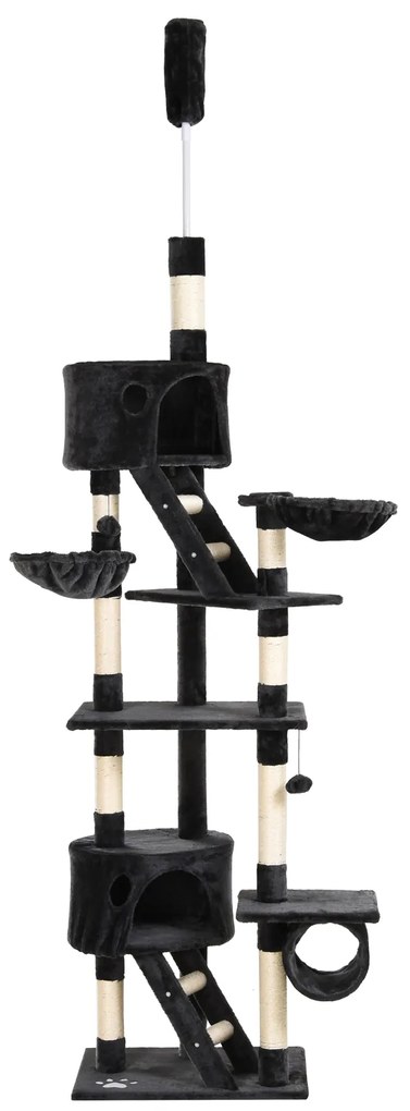 Drapak dla kota drzewko domek szary pawhut