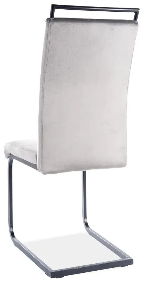 KRZESŁO H441 VELVET CZARNY STELAŻ/SZARY TAP. 93 SIGNAL